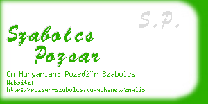 szabolcs pozsar business card